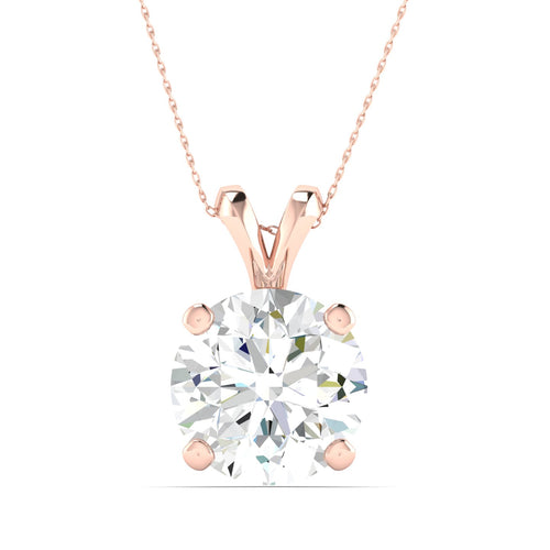 2 ctw Split Bail Round Lab Grown Solitaire Pendant