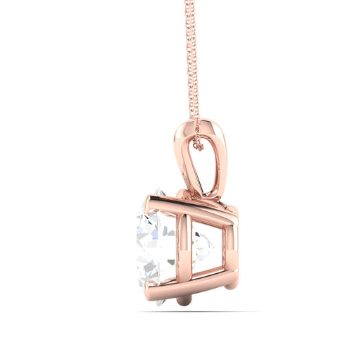 2 ctw Split Bail Round Lab Grown Solitaire Pendant