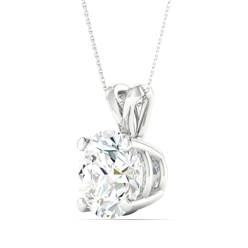 2 ctw Split Bail Round Lab Grown Solitaire Pendant