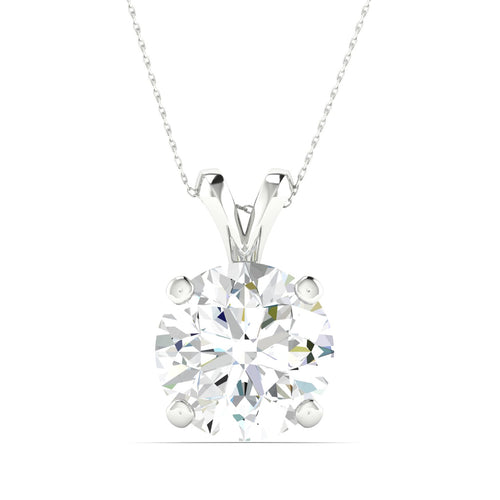 2 ctw Split Bail Round Lab Grown Solitaire Pendant