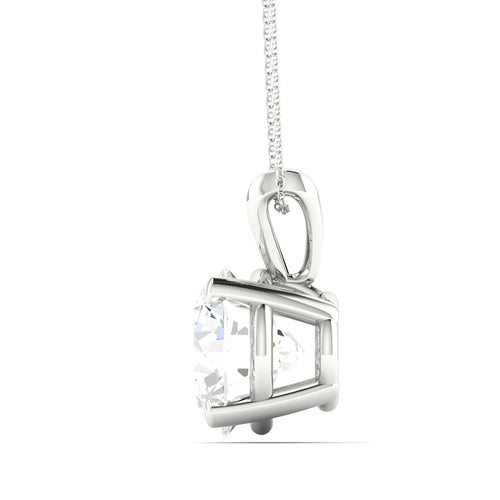 2 ctw Split Bail Round Lab Grown Solitaire Pendant