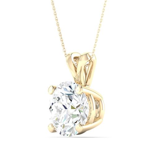 2 ctw Split Bail Round Lab Grown Solitaire Pendant