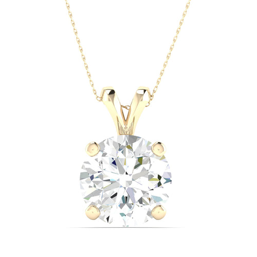 2 ctw Split Bail Round Lab Grown Solitaire Pendant