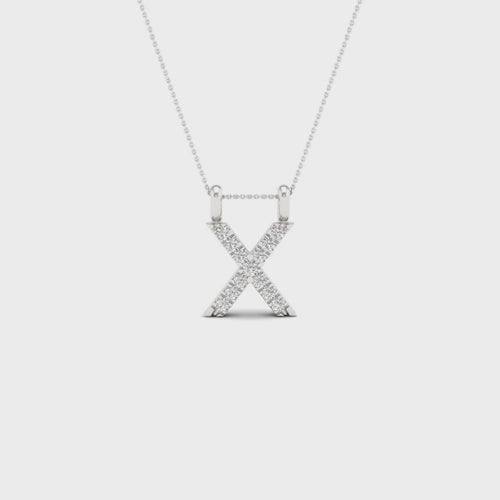 "X" Initial Lab Grown Fashion Pendant