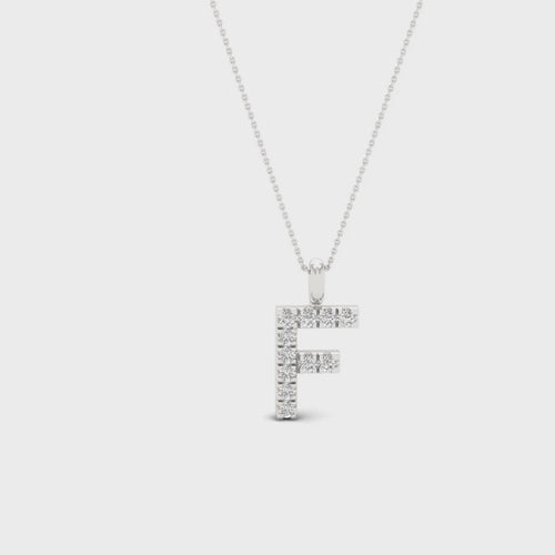 "F" Initial Lab Grown Fashion Pendant
