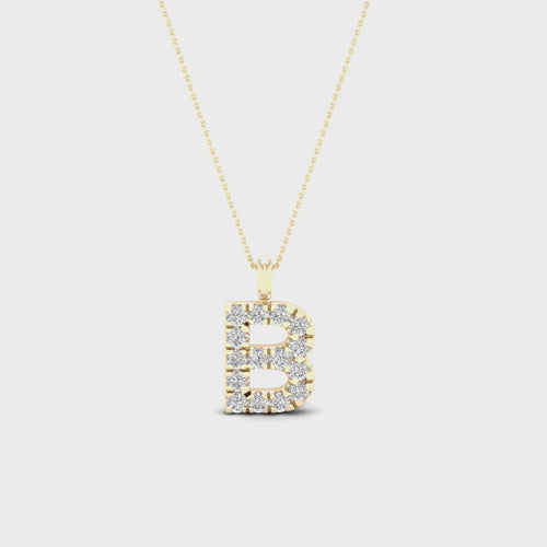 "B" Initial Lab Grown Fashion Pendant