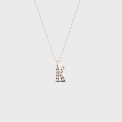 "K" Initial Lab Grown Fashion Pendant