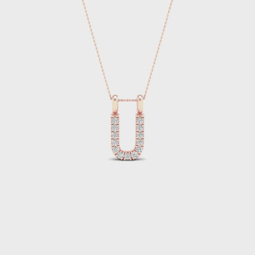 "U" Initial Lab Grown Fashion Pendant