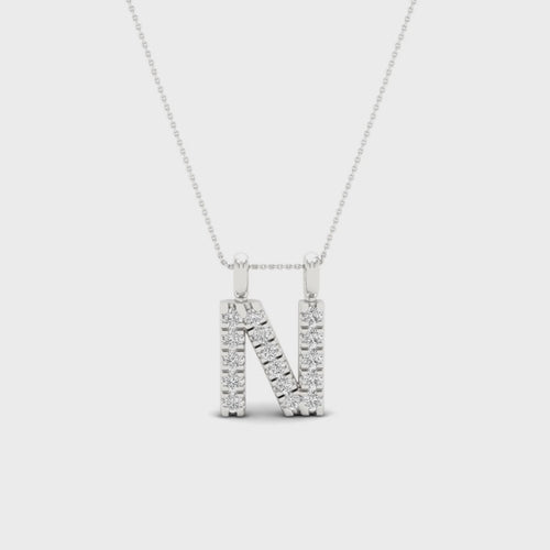 "N" Initial Lab Grown Fashion Pendant