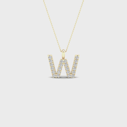 "W" Initial Lab Grown Fashion Pendant