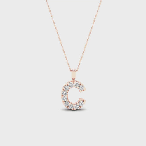 "C" Initial Lab Grown Fashion Pendant