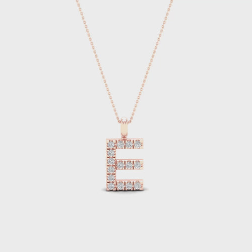 "E" Initial Lab Grown Fashion Pendant