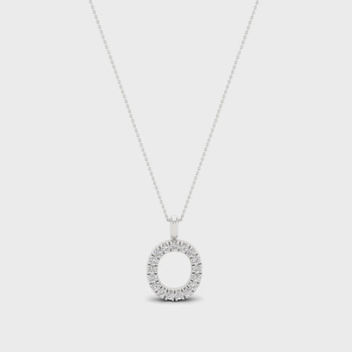 "O" Initial Lab Grown Fashion Pendant