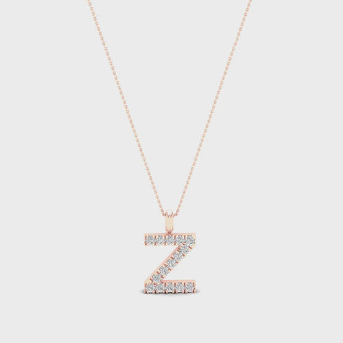 "Z" Initial Lab Grown Fashion Pendant