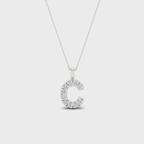 "C" Initial Lab Grown Fashion Pendant