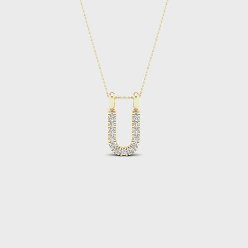 "U" Initial Lab Grown Fashion Pendant