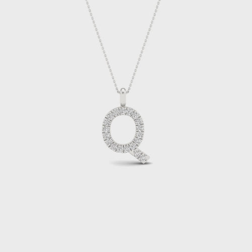 "Q" Initial Lab Grown Fashion Pendant
