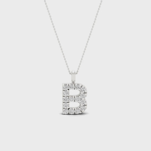 "B" Initial Lab Grown Fashion Pendant
