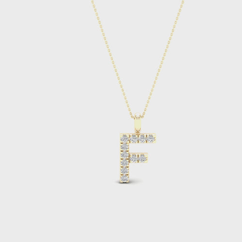 "F" Initial Lab Grown Fashion Pendant