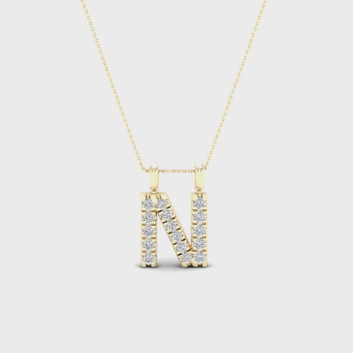 "N" Initial Lab Grown Fashion Pendant