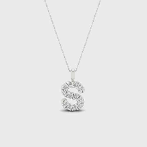 "S" Initial Lab Grown Fashion Pendant