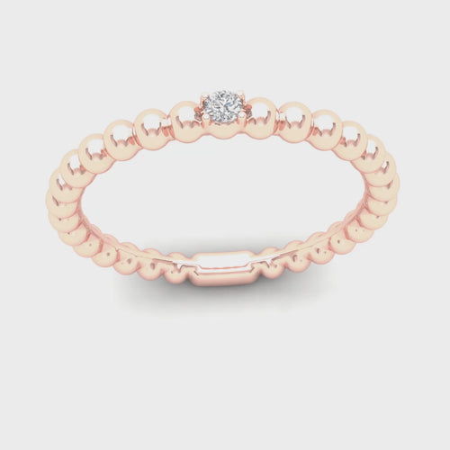 0.02 Ctw Single Stone Lab Grown Stackable Ring
