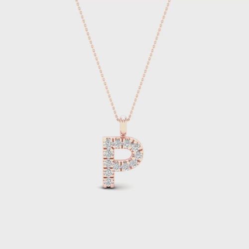 "P" Initial Lab Grown Fashion Pendant