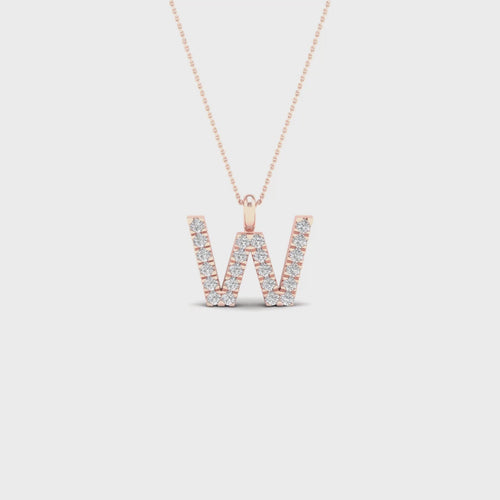 "W" Initial Lab Grown Fashion Pendant