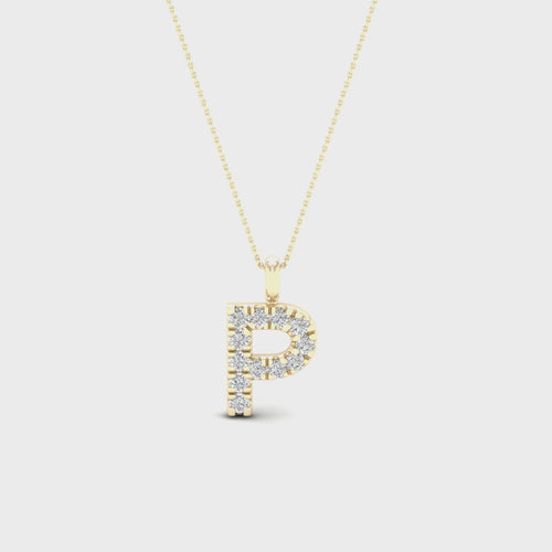 "P" Initial Lab Grown Fashion Pendant