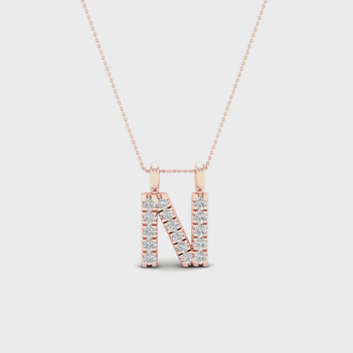 "N" Initial Lab Grown Fashion Pendant