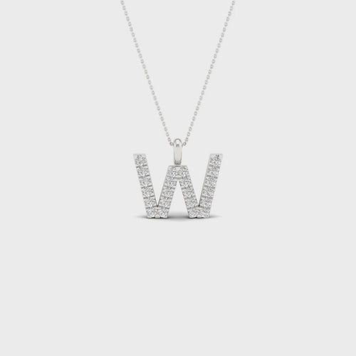 "W" Initial Lab Grown Fashion Pendant