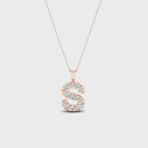 "S" Initial Lab Grown Fashion Pendant