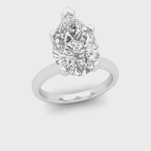 4 Ctw Classic Pear Solitaire Lab Grown Ring