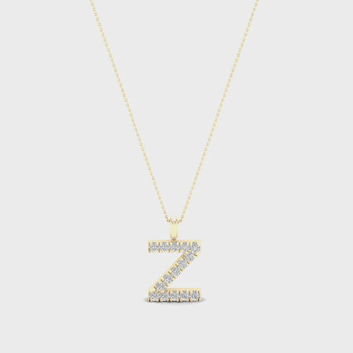 "Z" Initial Lab Grown Fashion Pendant