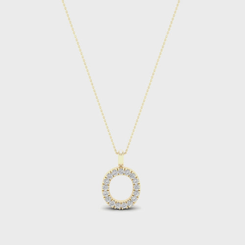 "O" Initial Lab Grown Fashion Pendant