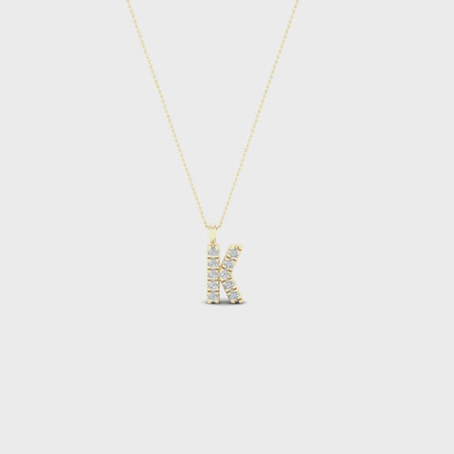 "K" Initial Lab Grown Fashion Pendant
