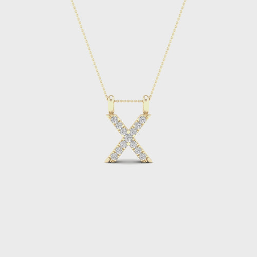 "X" Initial Lab Grown Fashion Pendant
