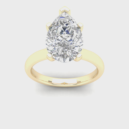 3 Ctw Classic Pear Solitaire Lab Grown Ring