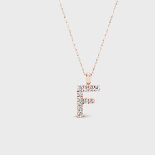 "F" Initial Lab Grown Fashion Pendant