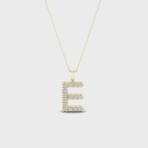 "E" Initial Lab Grown Fashion Pendant
