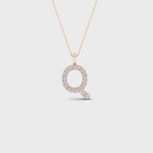 "Q" Initial Lab Grown Fashion Pendant