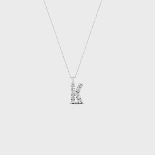 "K" Initial Lab Grown Fashion Pendant