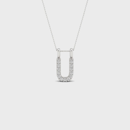 "U" Initial Lab Grown Fashion Pendant