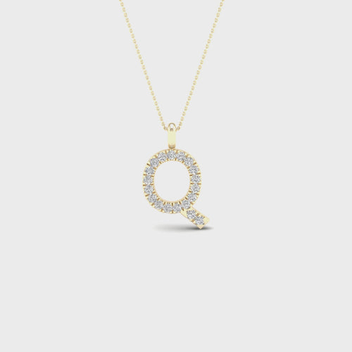 "Q" Initial Lab Grown Fashion Pendant