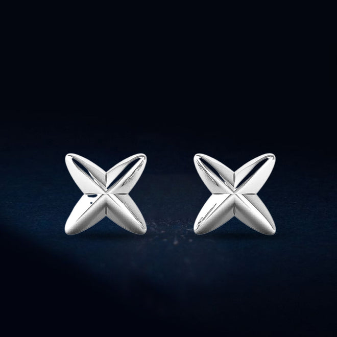 Plain Star Silver Ear Stud