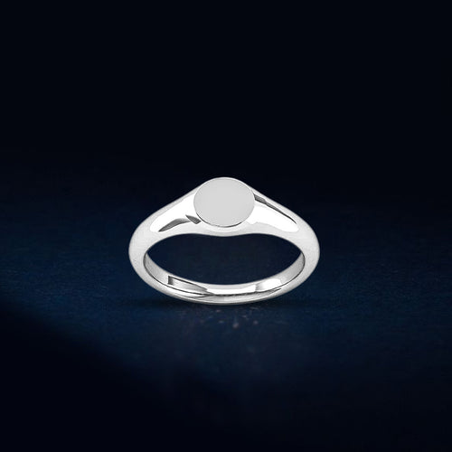 Orla Plain Signet Silver Fashion Ring