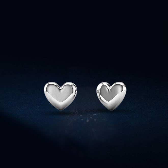 Heart Small Chunky Silver Earring