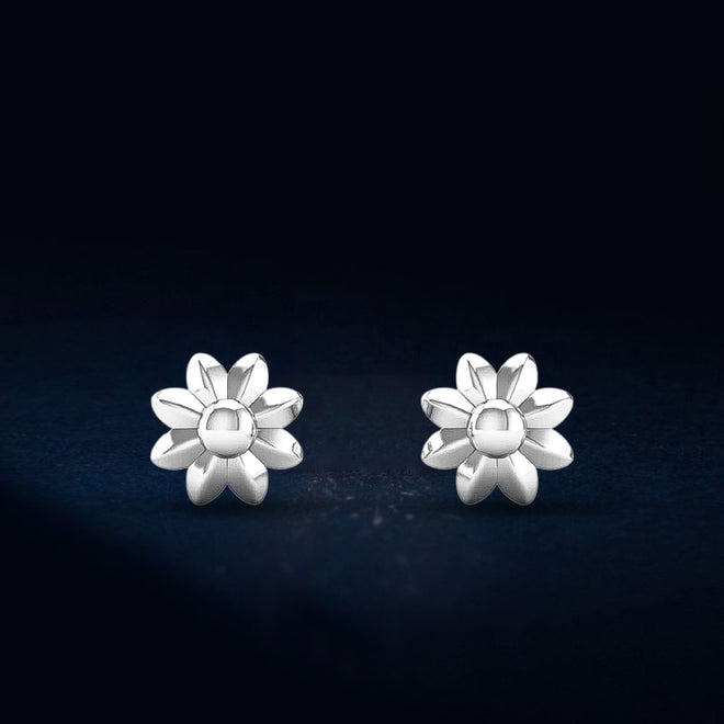 Plain Clover Silver Ear Stud