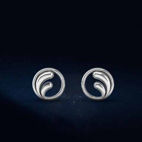 925 sterling silver plain stud earrings for women – Plain Tide by Kama Jewelry
