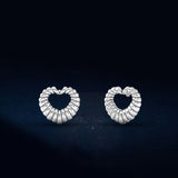 925 Sterling Silver Domed Heart Pendant Necklace